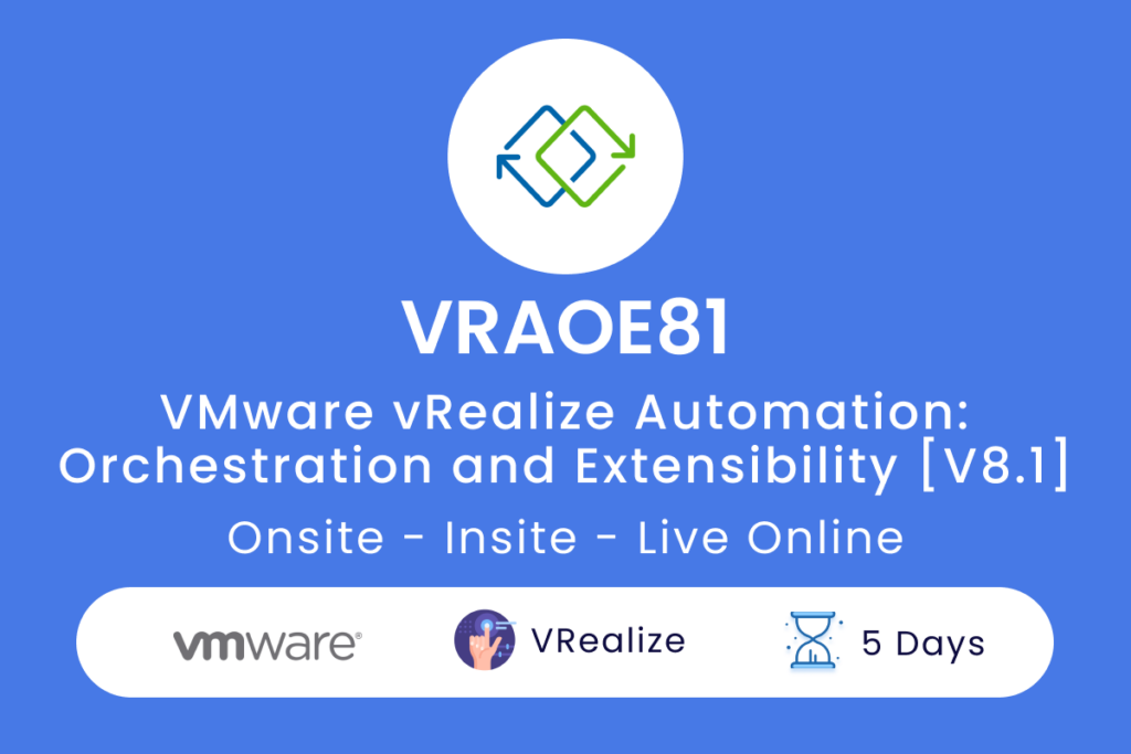 VRAOE81 VMware vRealize Automation  Orchestration and Extensibility V8.1
